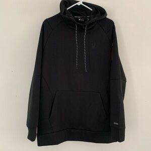 Spyder L ProWeb Active Tech Fleece Hooded Sweatshirt Kangaroo Pocket Like New